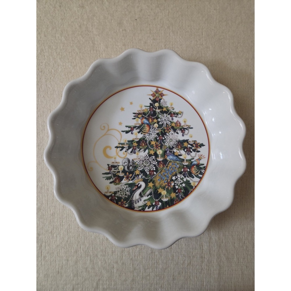 Williams Sonoma Pie Dish Plate Baking Twas the Night Before Christmas 9" X 2"